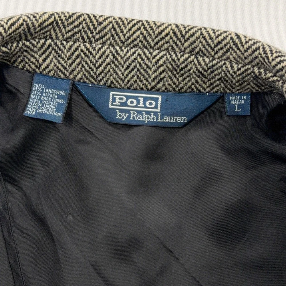 Polo Ralph Lauren Blazer Men's L Alpaca Lambs Wool Jacket Coat Tweed Vintage